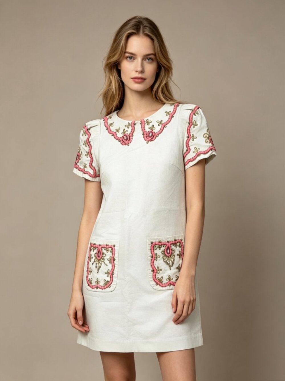 Manoush Beaded Mini Dresses for Women Size 4 Cotton